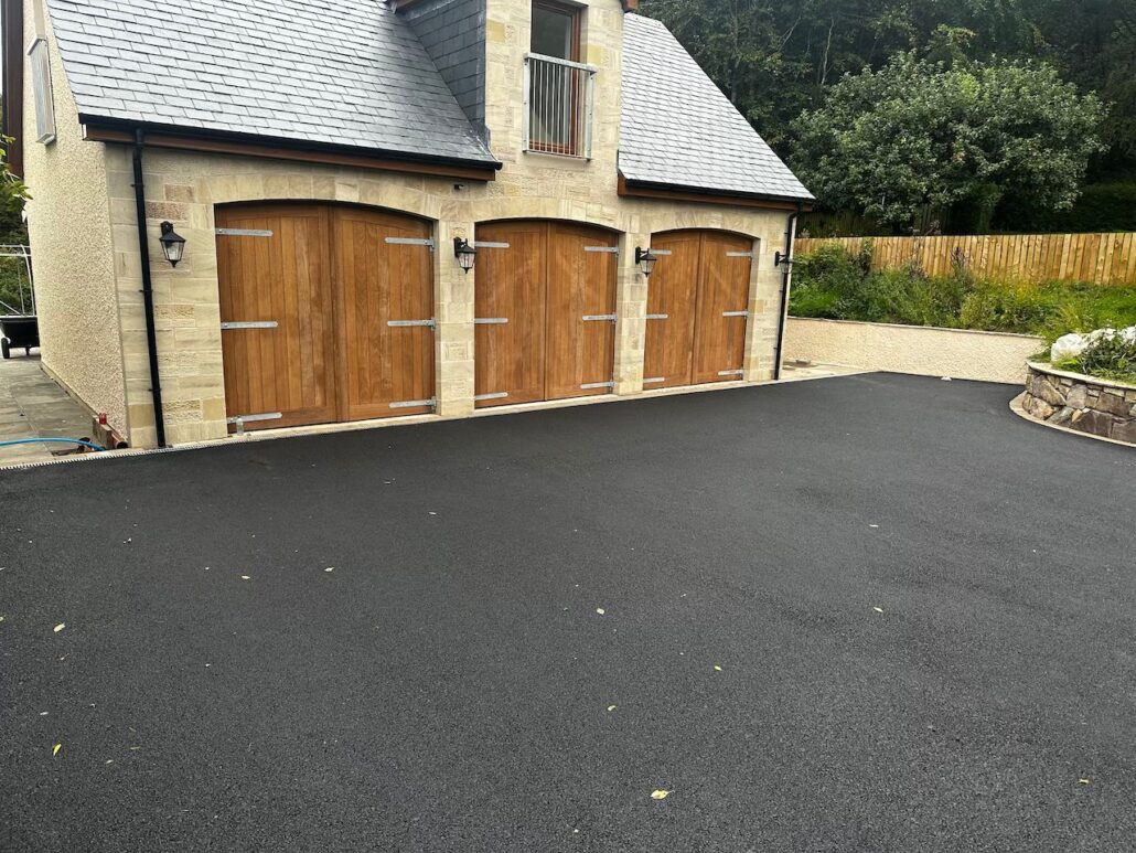 Before After Tarmacadam Driveway Installation Fife