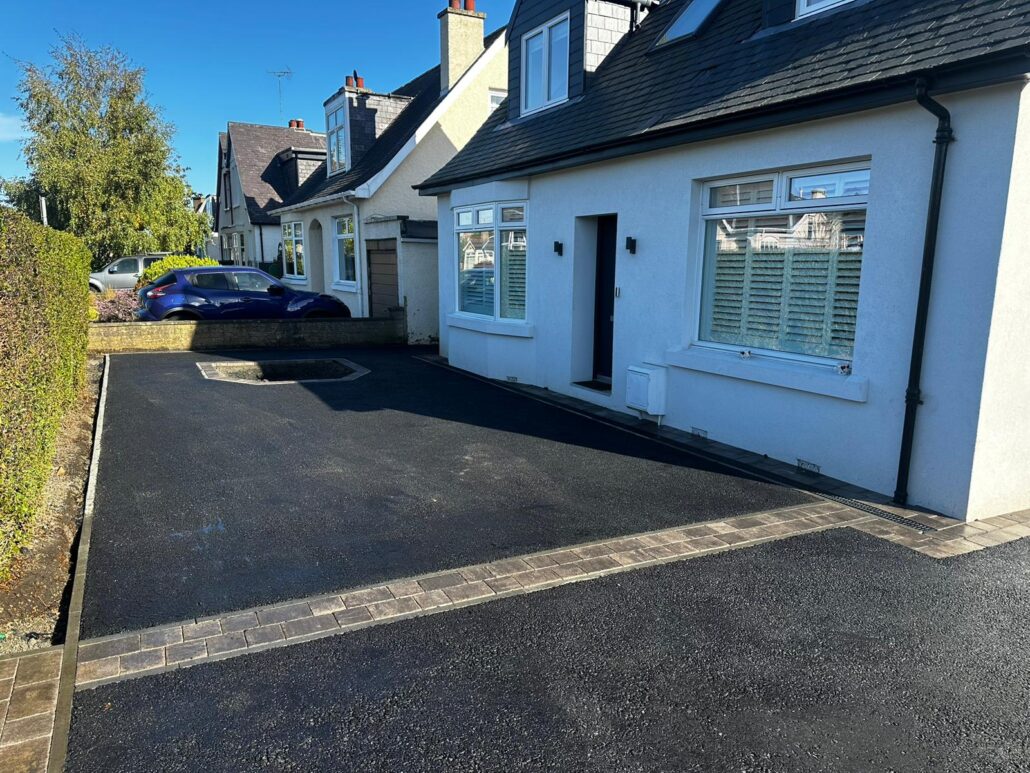 Hot Tarmac Being Laid And Rolled Fife Property